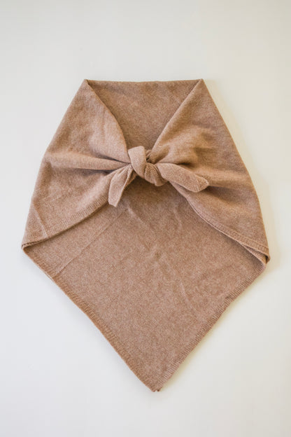 Knit Square Scarf - Tan