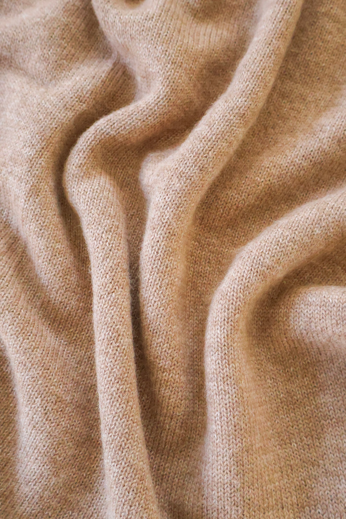 Knit Square Scarf - Tan