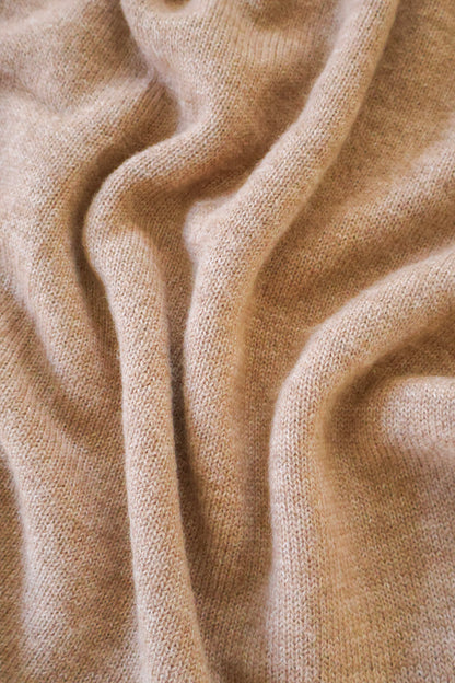 Knit Square Scarf - Tan