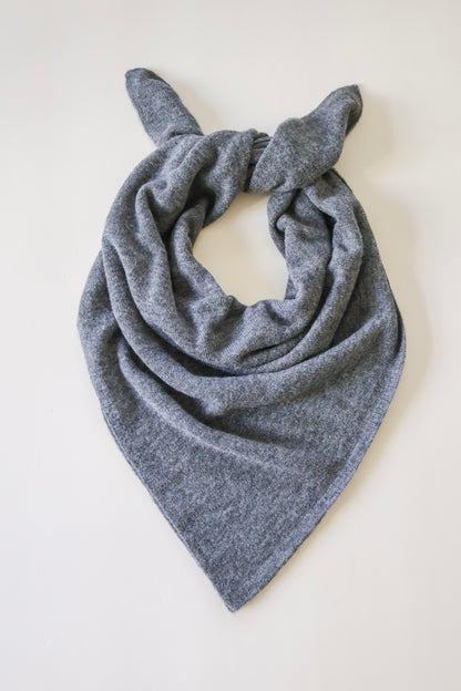 Knit Square Scarf - Gray