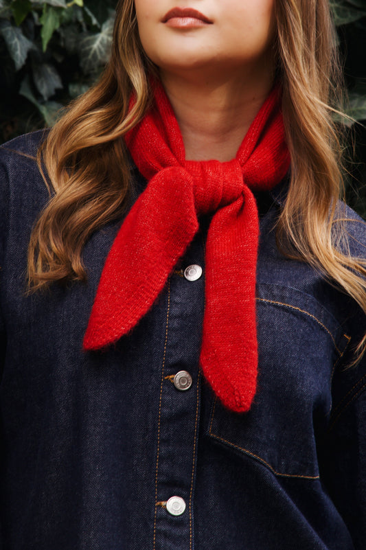 Knit Neck Scarf - Red