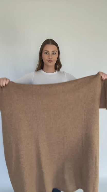 Knit Square Scarf - Black and Cream Stripe